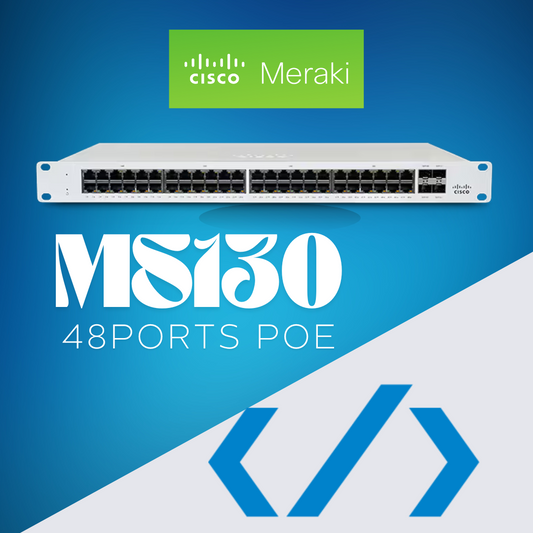 Cisco Meraki MS130-48P – 48-Port Cloud-Managed Gigabit PoE+ Switch : MS130-48P