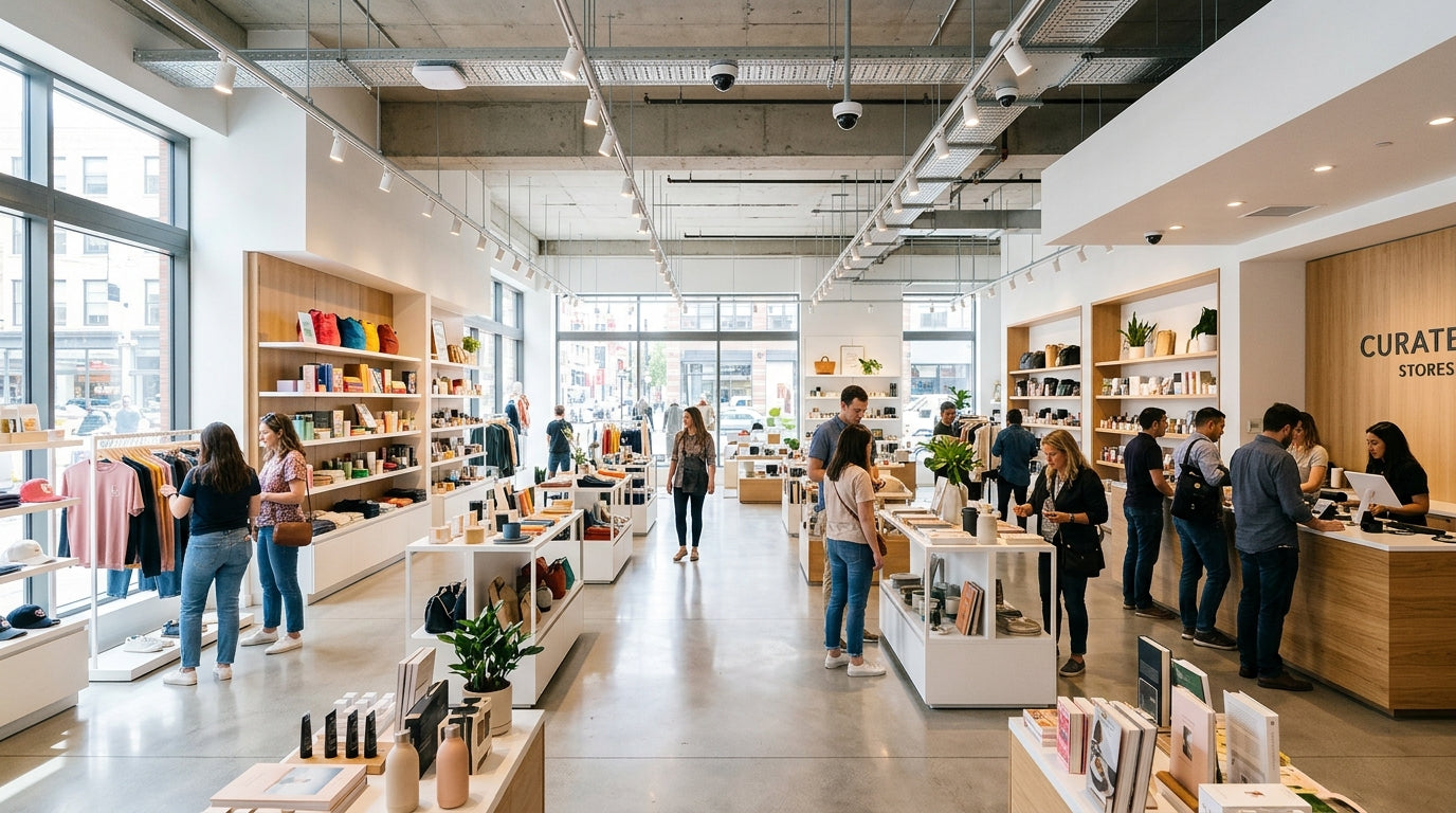 Modern retail store with Cisco Meraki cloud-managed network infrastructure